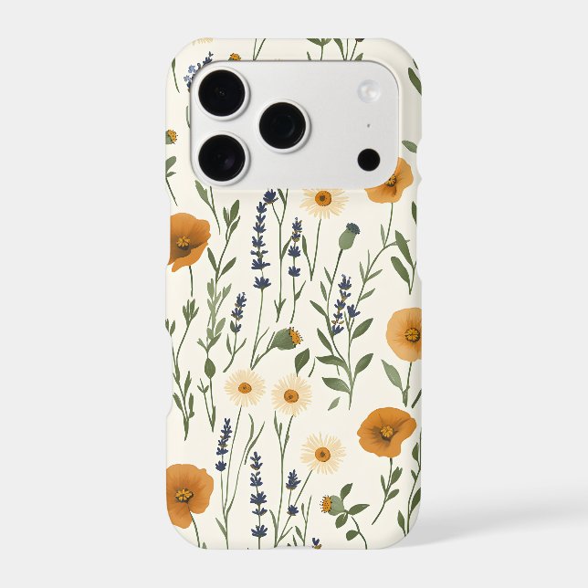 Vintage Floral Pattern Muted iPhone Case (Back)
