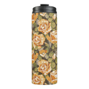 Vintage Floral pattern of yellow roses Thermal Tumbler