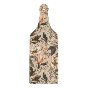 Vintage Floral Pattern Paddle Cutting Board