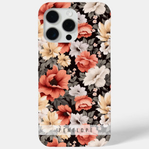 Vintage floral pattern personalised iPhone case