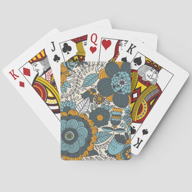 Vintage floral pattern playing cards (Back)