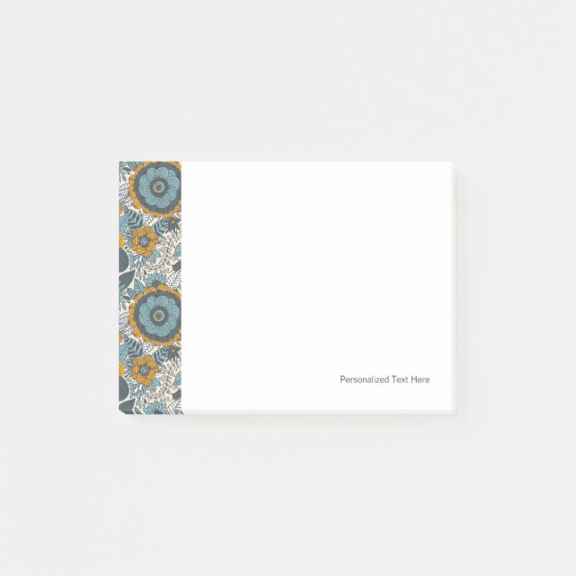 Vintage floral pattern post-it notes (Front)