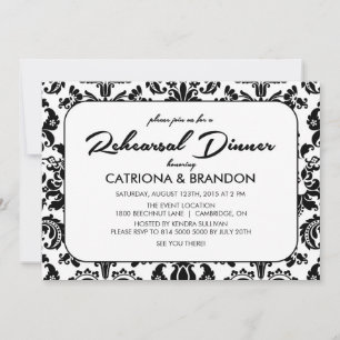 Vintage Floral Pattern Rehearsal Dinner Invitation