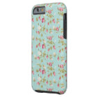 Vintage floral pattern roses blue shabby rose chic