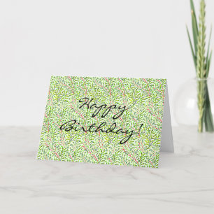 Vintage Floral Pattern Simple Birthday Card