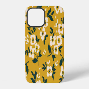 Vintage floral pattern, small white flowers. iPhone 12 case