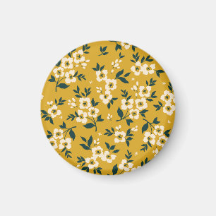 Vintage floral pattern, small white flowers. magnet