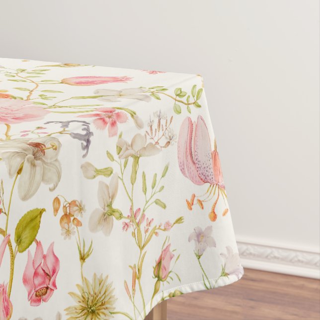 Vintage Floral Pattern Tablecloth (In Situ)