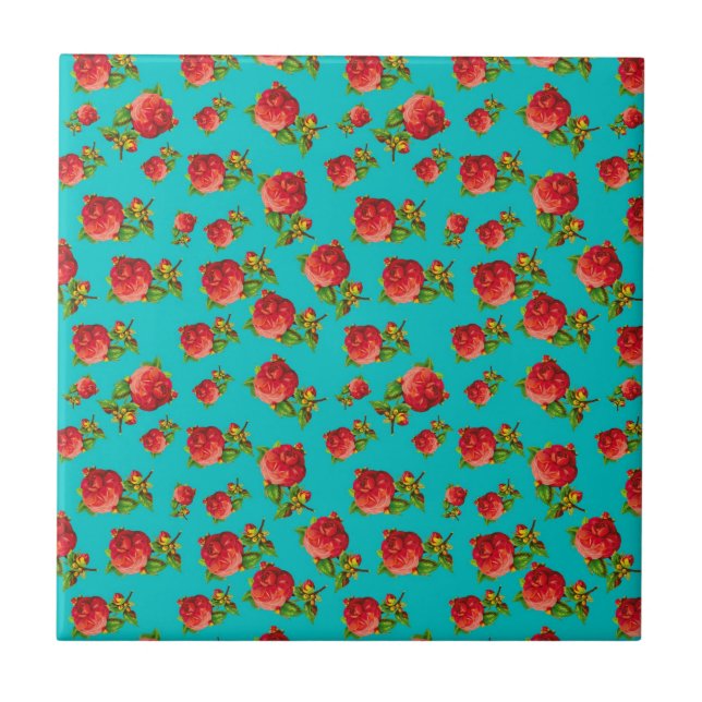 Vintage Floral Pattern Tile (Front)