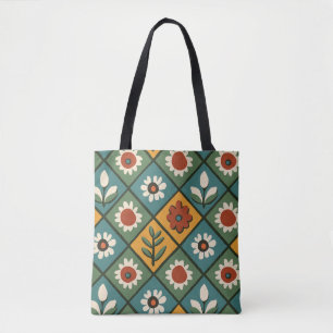 Vintage Floral Pattern Tote