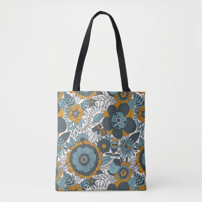 Vintage floral pattern tote bag (Front)
