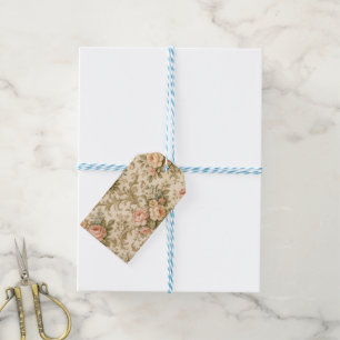 Vintage Floral Pattern Wallpaper Gift Tags