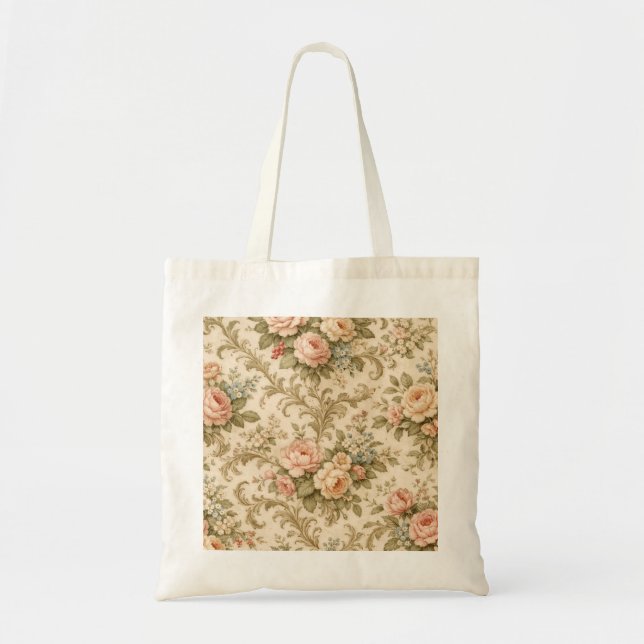 Vintage Floral Pattern Wallpaper  Tote Bag (Front)