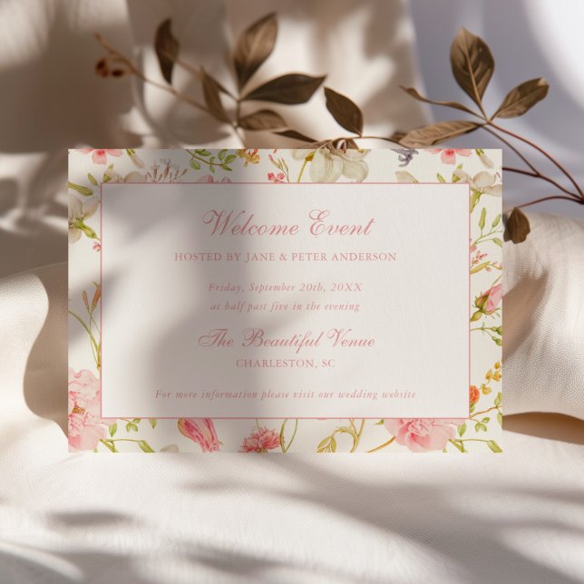 Vintage Floral Pattern Wedding Enclosure Card (Creator Uploaded)