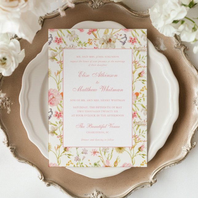 Vintage Floral Pattern Wedding Invitation (Creator Uploaded)