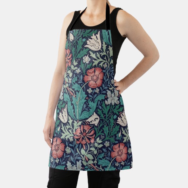 Vintage Floral Pattern, William Morris Apron (Insitu)