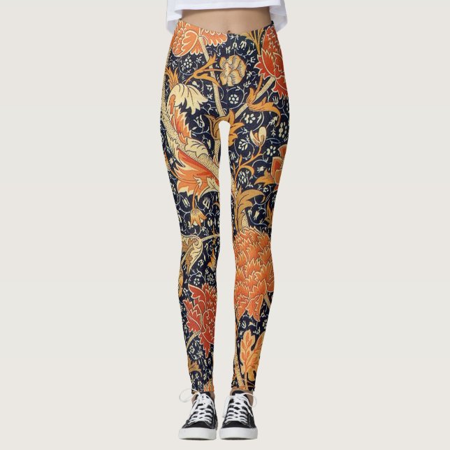 Vintage Floral Pattern, William Morris Leggings (Front)