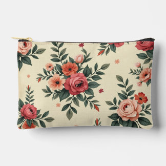 Vintage floral patterns with classic elegance Accessory Pouch