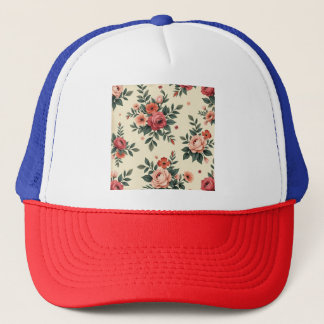Vintage floral patterns with classic elegance trucker hat