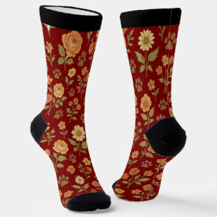 Vintage Floral Paw Print Socks – Pet Lover Gift