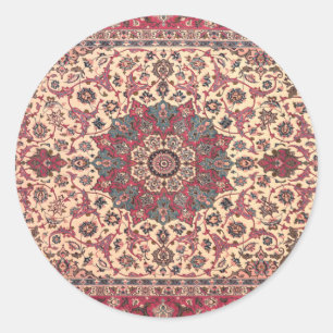 Vintage Floral Persian Carpet Pattern Classic Round Sticker