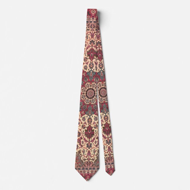 Vintage Floral Persian Carpet Pattern Tie (Front)