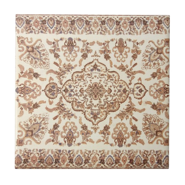 Vintage Floral Persian Rug Pattern Tile (Front)