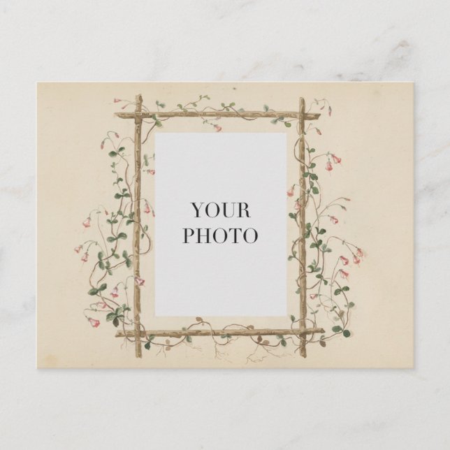 Vintage Floral Personal Photo Postcard (Front)