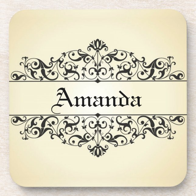 Vintage Floral Personalised Coaster (Front)