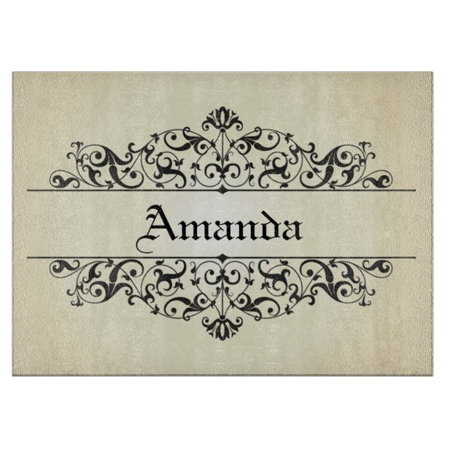 Vintage Floral Personalised Cutting Board (Front)