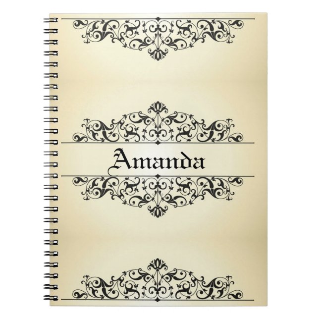 Vintage Floral Personalised Spiral Notebook (Front)