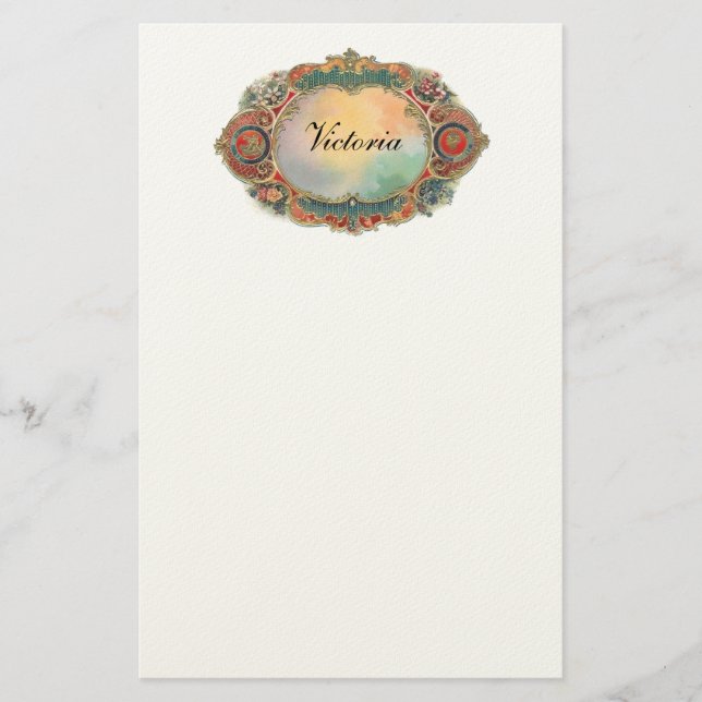 Vintage Floral Personalised Stationery (Front)