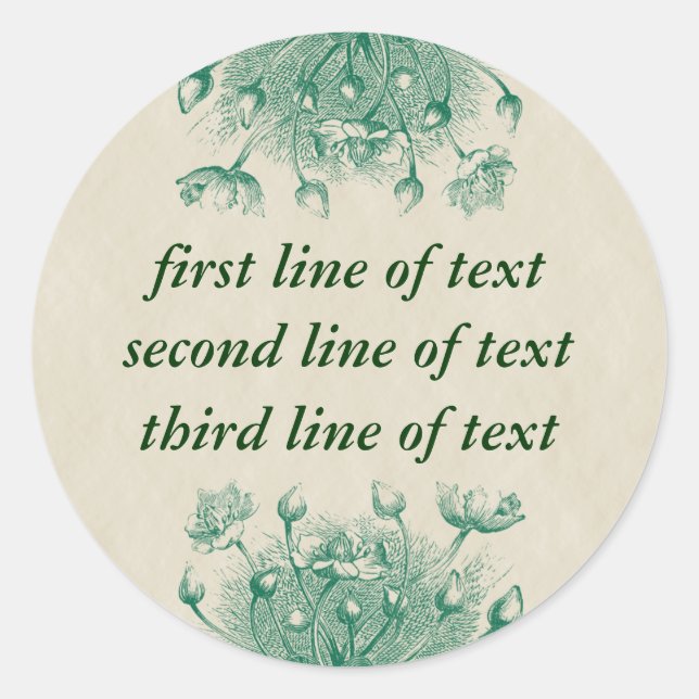 Vintage Floral Personalised Sticker (Front)