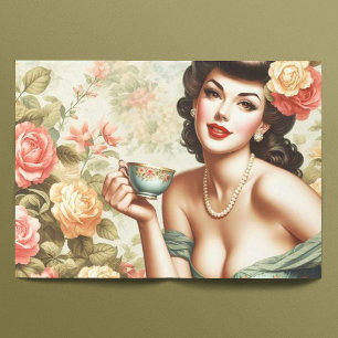 Vintage Floral Pin Up Tissue Paper