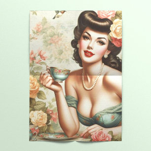 Vintage Floral Pin Up Tissue Paper