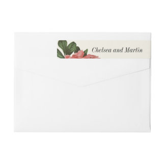 Vintage Floral | Pink Black & White Wrap Around Label