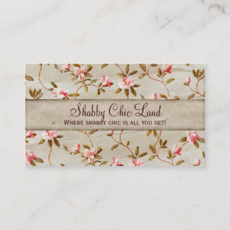 Vintage Floral Pink Shabby Chic Business Card