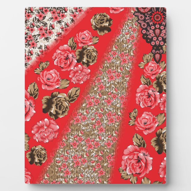 Vintage Floral Plaque | Romantic Boho Art (Front)