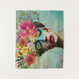 Vintage Floral Portrait Tapestry