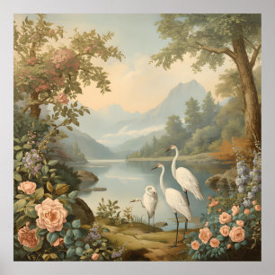 Vintage Floral Poster – Semi-Gloss Value Print   R