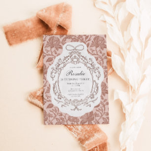 Vintage Floral Preppy Birthday Invitation