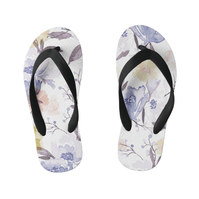 Vintage Floral Print 1 Kid's Jandals (Footbed)