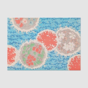 Vintage Floral Print Japanese Retro Pattern Tissue Paper