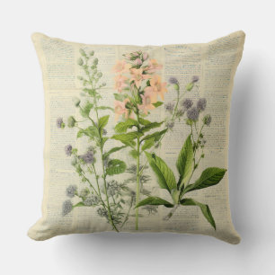 Vintage Floral Print Pillow
