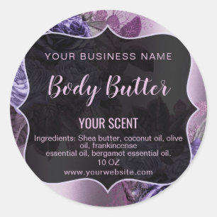 vintage floral product label body butter