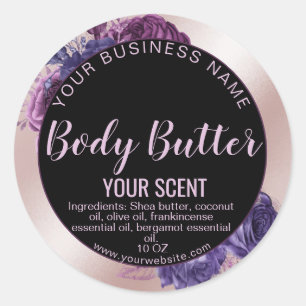 vintage floral product label body butter add logo
