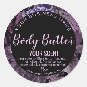 vintage floral product label body butter add logo
