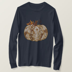 Vintage Floral Pumpkin T-shirt Intricate Applique