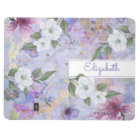 Vintage floral purple watercolor script custom