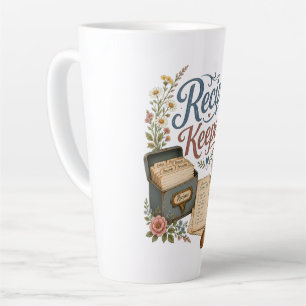Vintage Floral Recipe Keeper Cottagecore Latte Mug